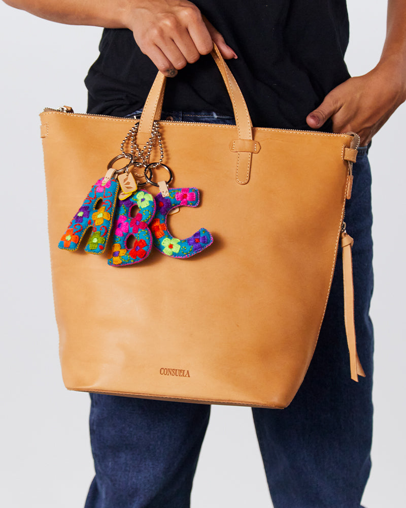 Consuela Bag Charm - Turquoise Felt Alphabet