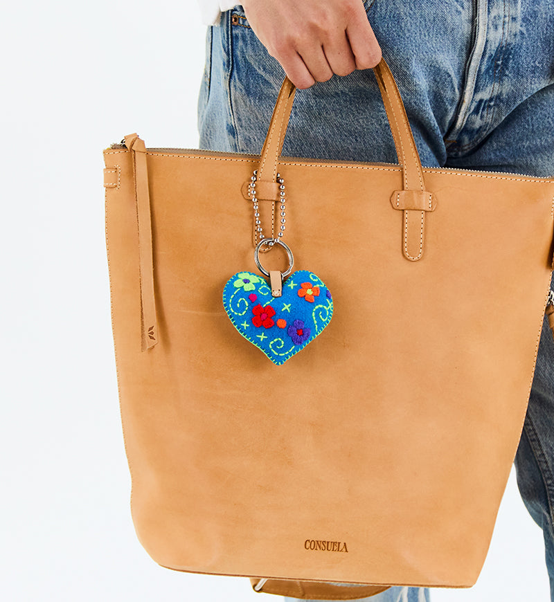 Consuela Bag Charm - Corazon Grande Turquoise