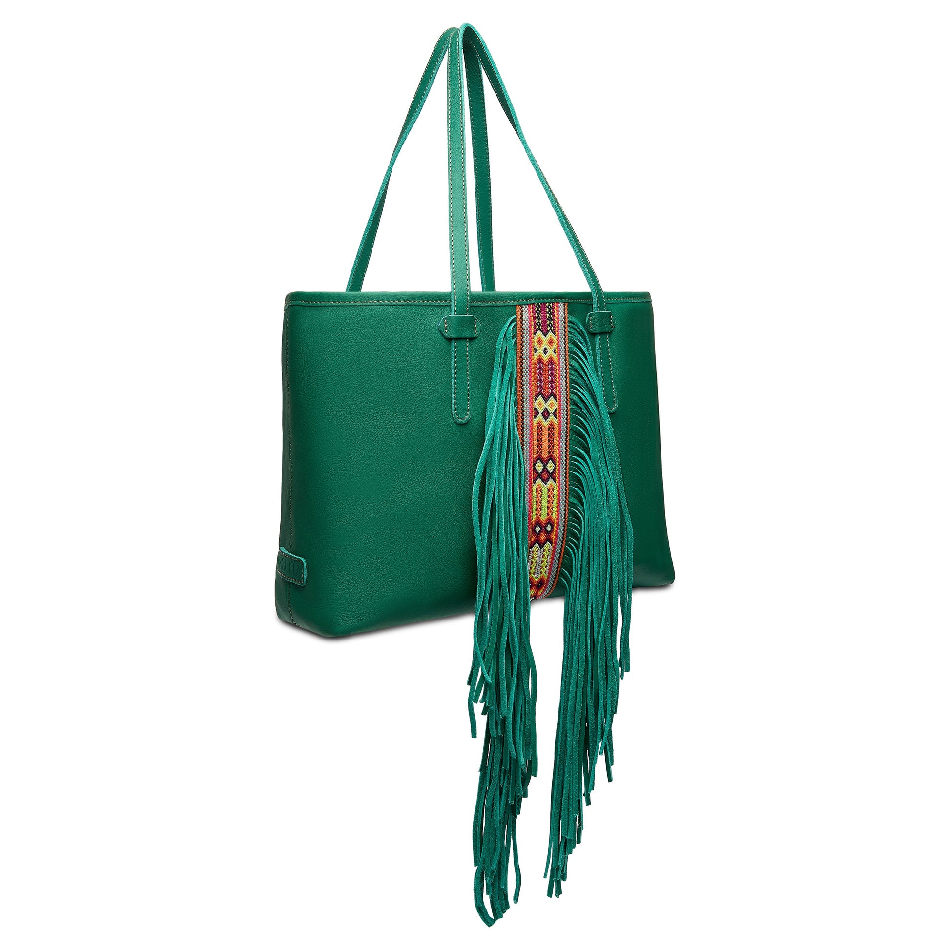 Consuela Tote Bag - Teal Breezy Fringe