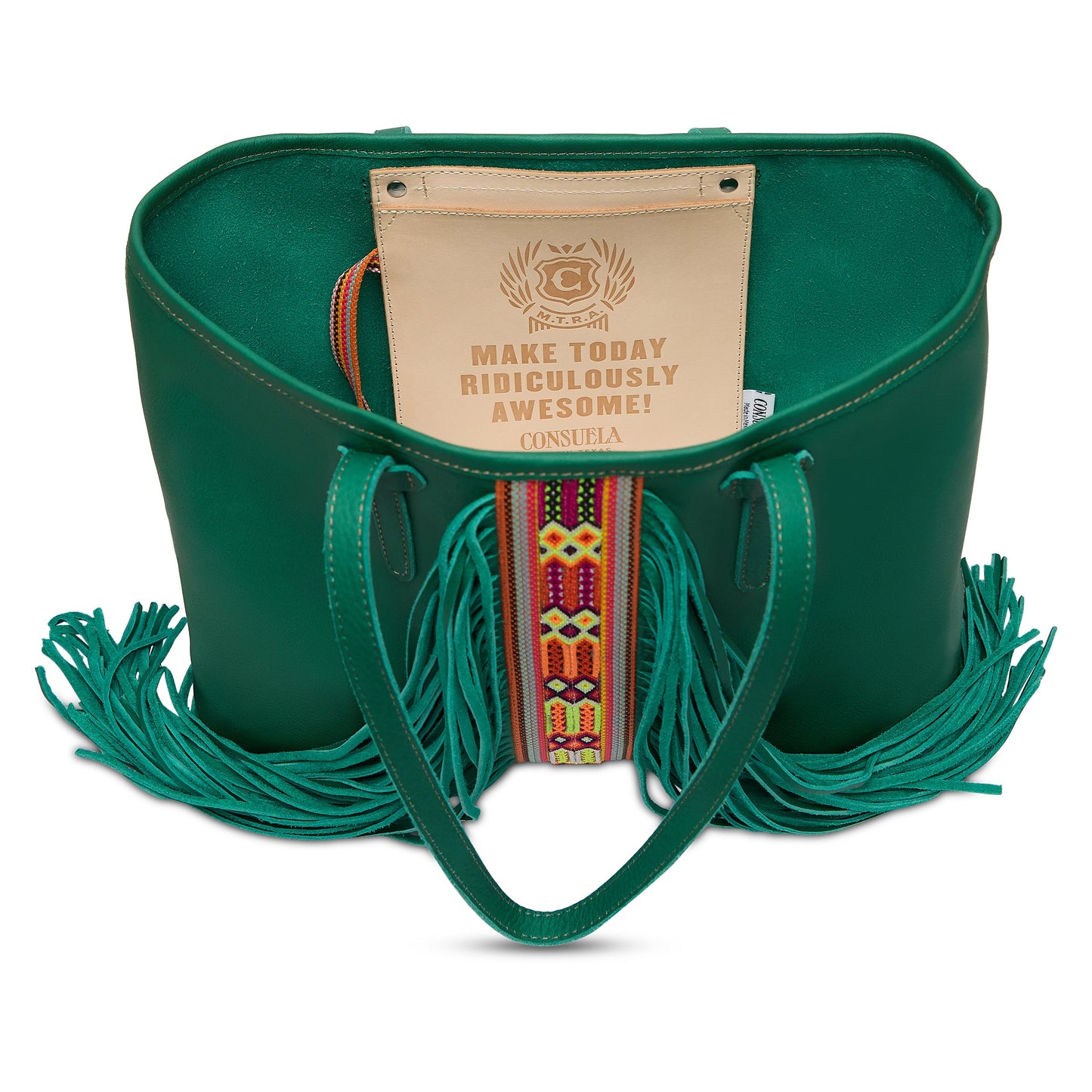 Consuela Tote Bag - Teal Breezy Fringe