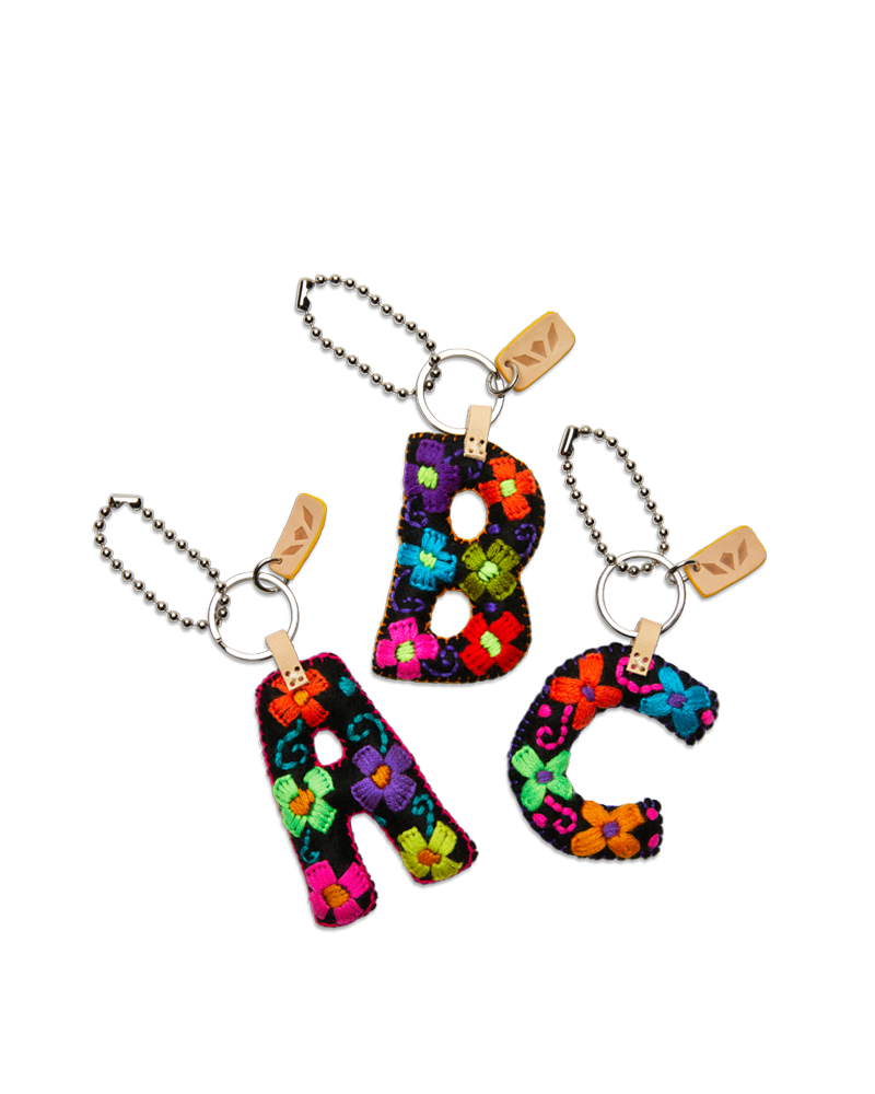 Consuela Bag Charm - Black Felt Alphabet