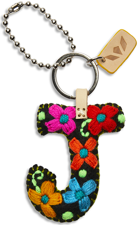 Consuela Bag Charm - Black Felt Alphabet