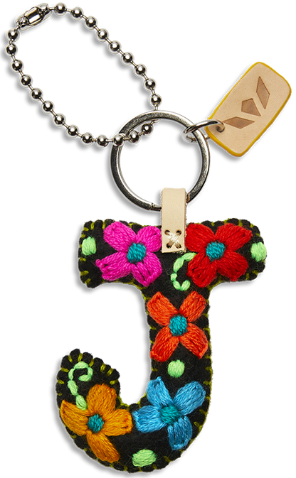 Consuela Bag Charm - Black Felt Alphabet