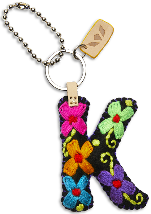Consuela Bag Charm - Black Felt Alphabet
