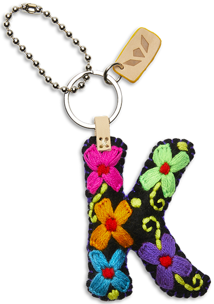 Consuela Bag Charm - Black Felt Alphabet