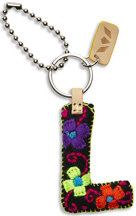 Consuela Bag Charm - Black Felt Alphabet