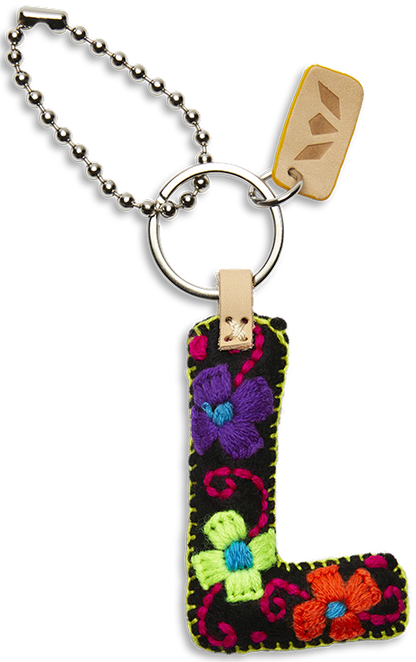 Consuela Bag Charm - Black Felt Alphabet