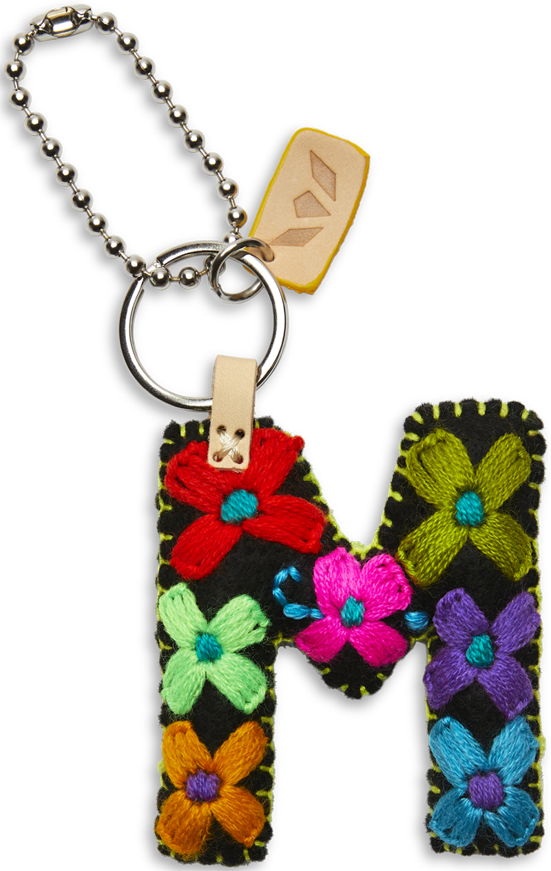Consuela Bag Charm - Black Felt Alphabet