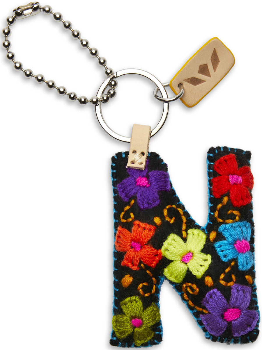 Consuela Bag Charm - Black Felt Alphabet