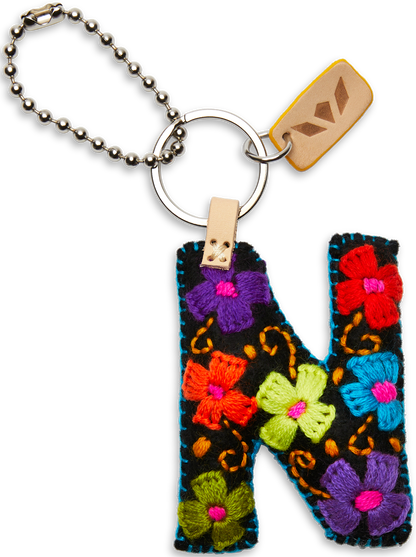 Consuela Bag Charm - Black Felt Alphabet