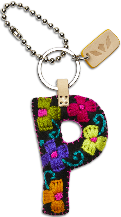 Consuela Bag Charm - Black Felt Alphabet