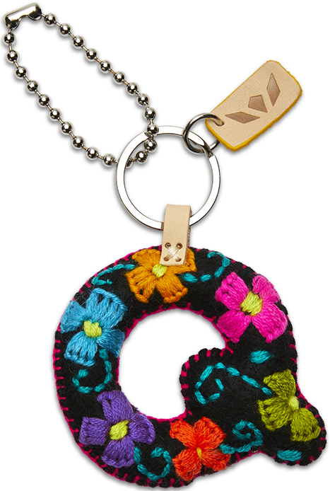 Consuela Bag Charm - Black Felt Alphabet