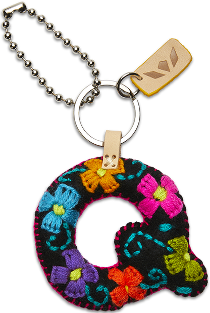 Consuela Bag Charm - Black Felt Alphabet