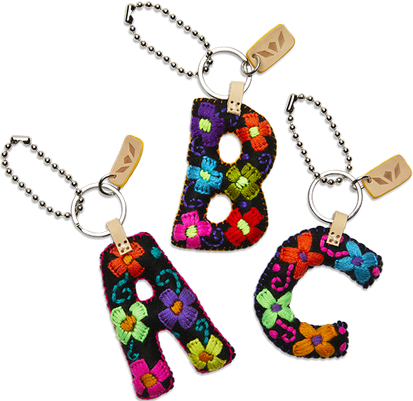 Consuela Bag Charm - Black Felt Alphabet