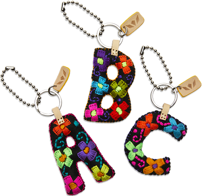 Consuela Bag Charm - Black Felt Alphabet