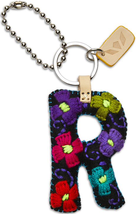 Consuela Bag Charm - Black Felt Alphabet