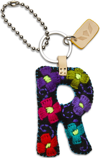 Consuela Bag Charm - Black Felt Alphabet