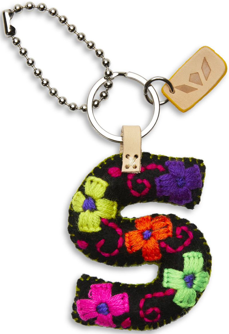 Consuela Bag Charm - Black Felt Alphabet