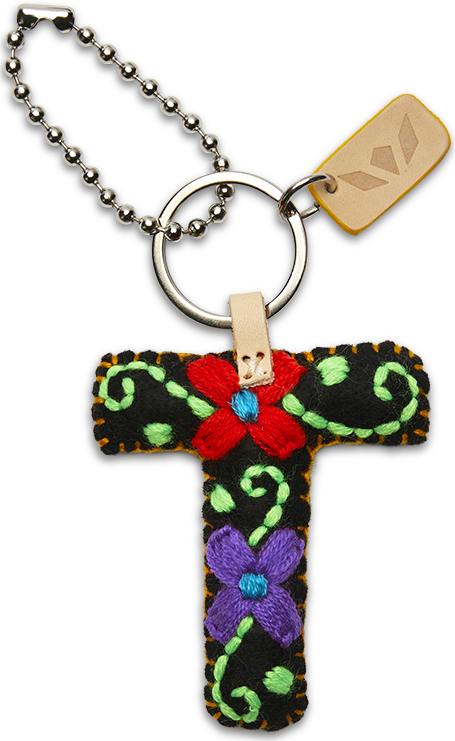Consuela Bag Charm - Black Felt Alphabet