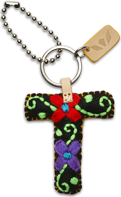 Consuela Bag Charm - Black Felt Alphabet