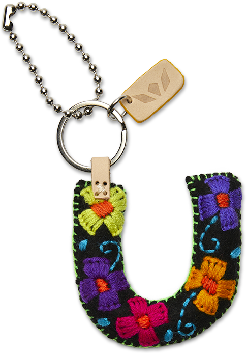 Consuela Bag Charm - Black Felt Alphabet