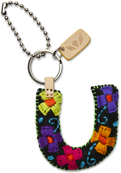Consuela Bag Charm - Black Felt Alphabet