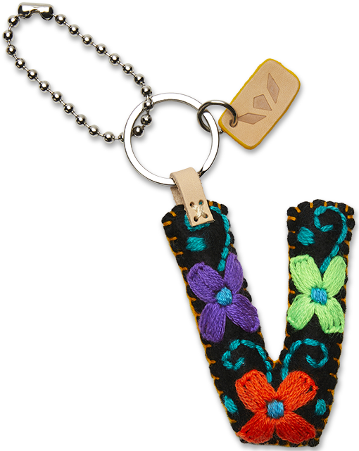 Consuela Bag Charm - Black Felt Alphabet