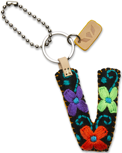 Consuela Bag Charm - Black Felt Alphabet