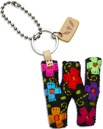 Consuela Bag Charm - Black Felt Alphabet