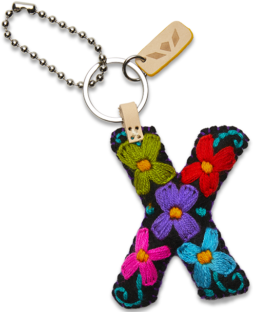 Consuela Bag Charm - Black Felt Alphabet
