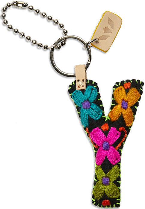 Consuela Bag Charm - Black Felt Alphabet