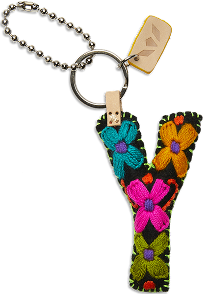 Consuela Bag Charm - Black Felt Alphabet