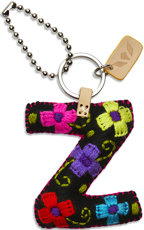 Consuela Bag Charm - Black Felt Alphabet