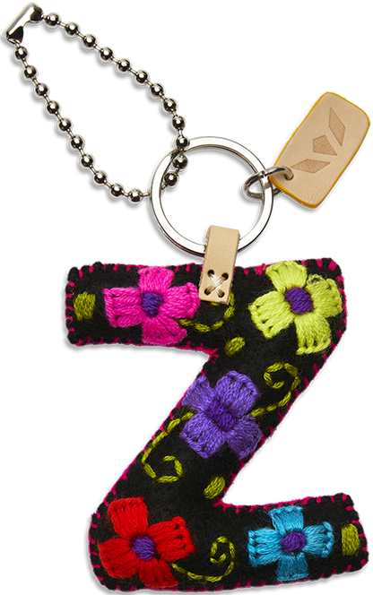 Consuela Bag Charm - Black Felt Alphabet