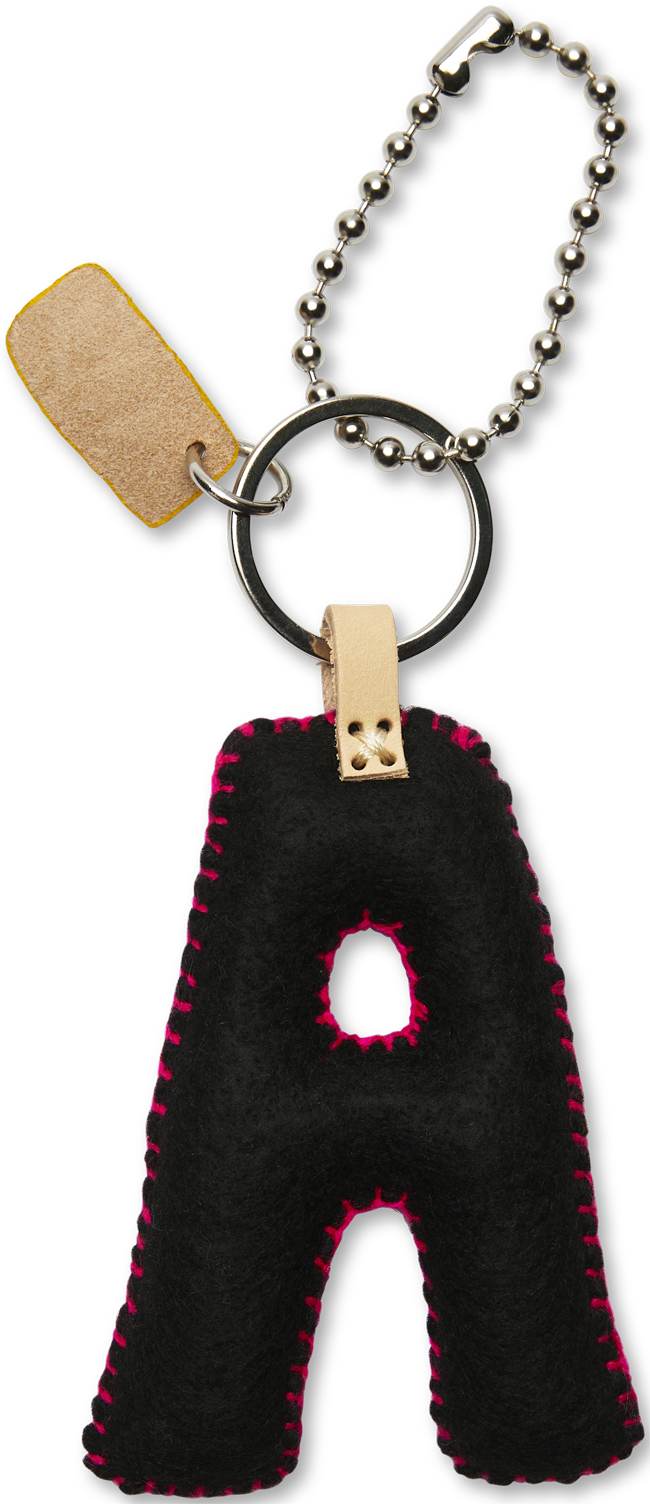 Consuela Bag Charm - Black Felt Alphabet