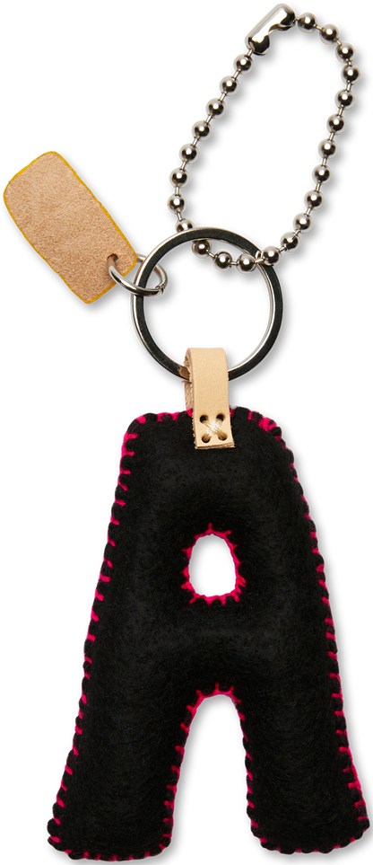Consuela Bag Charm - Black Felt Alphabet