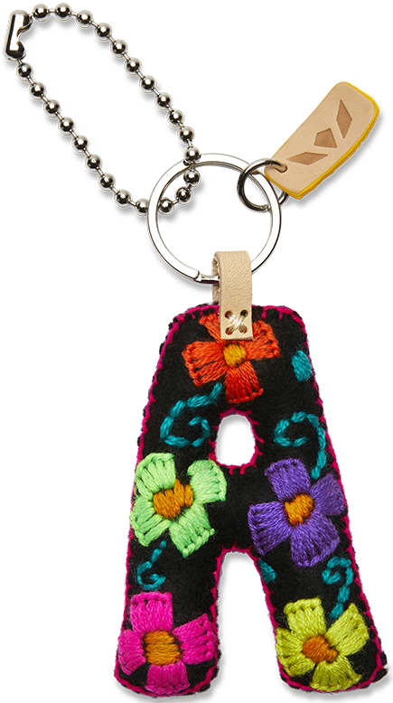 Consuela Bag Charm - Black Felt Alphabet