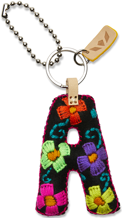 Consuela Bag Charm - Black Felt Alphabet
