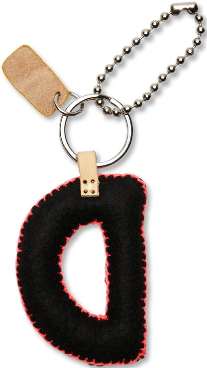 Consuela Bag Charm - Black Felt Alphabet