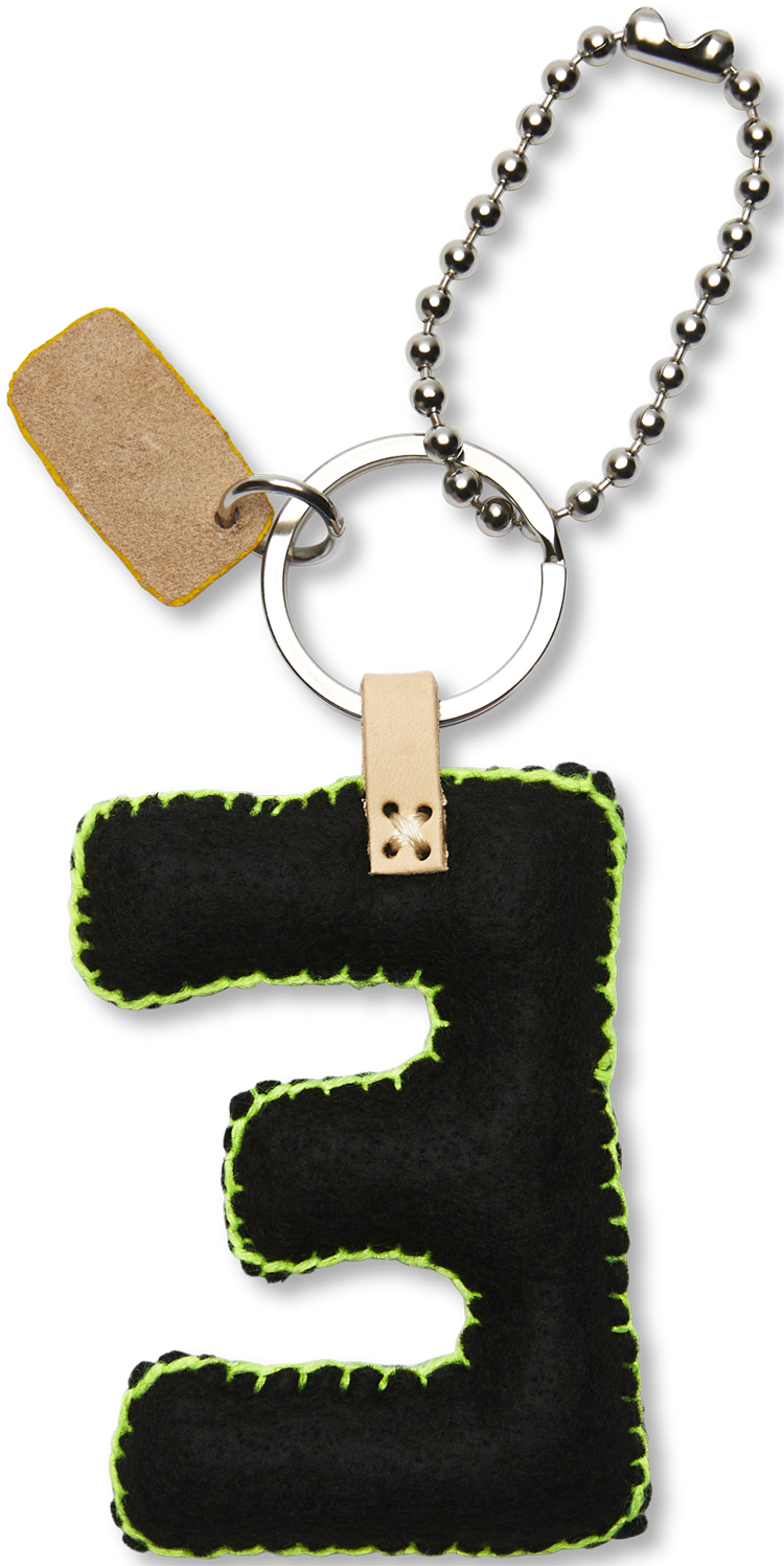 Consuela Bag Charm - Black Felt Alphabet