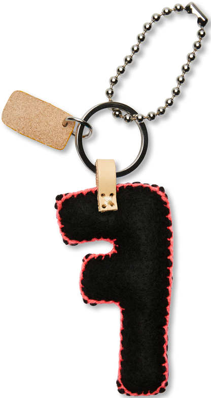 Consuela Bag Charm - Black Felt Alphabet