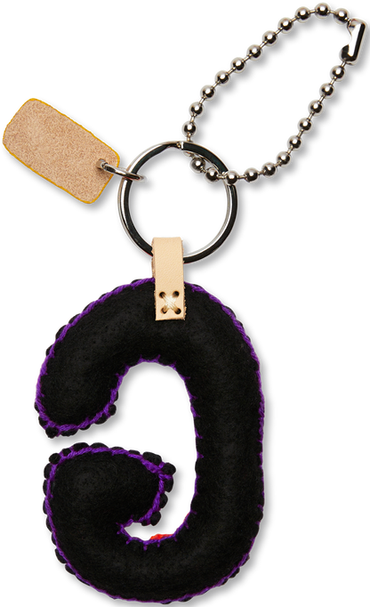 Consuela Bag Charm - Black Felt Alphabet