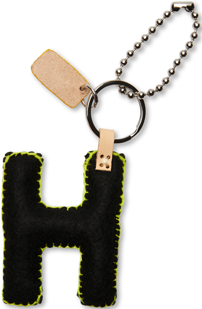 Consuela Bag Charm - Black Felt Alphabet