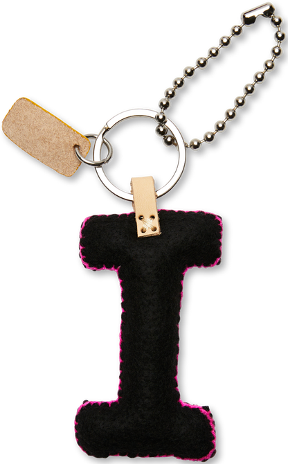 Consuela Bag Charm - Black Felt Alphabet