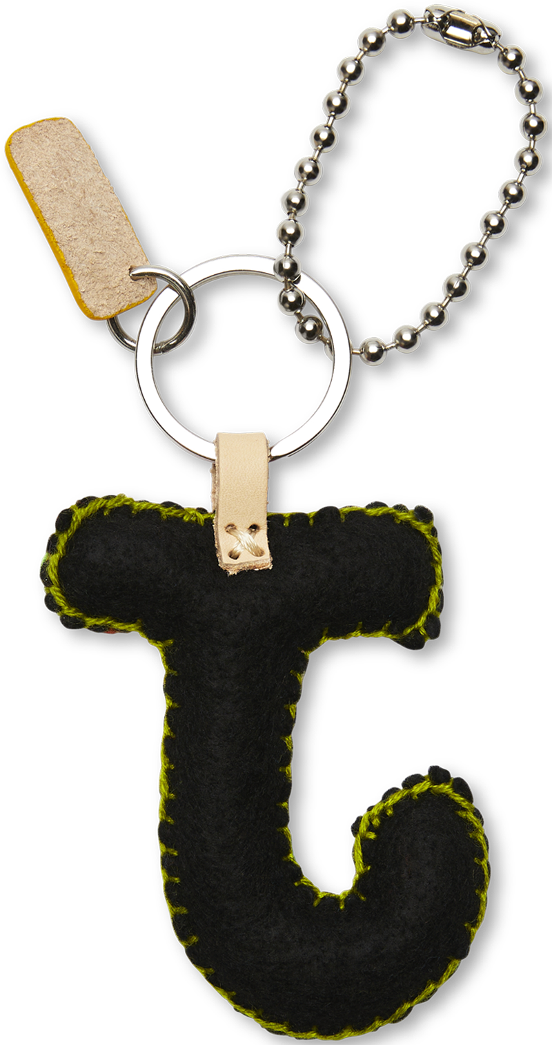 Consuela Bag Charm - Black Felt Alphabet