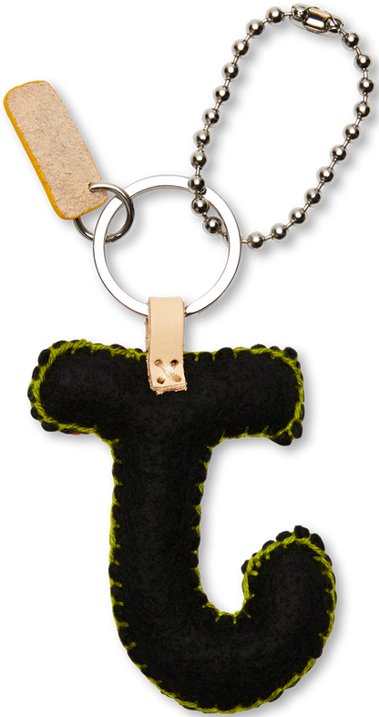 Consuela Bag Charm - Black Felt Alphabet