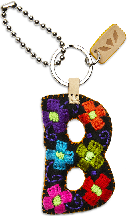 Consuela Bag Charm - Black Felt Alphabet