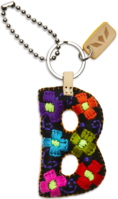 Consuela Bag Charm - Black Felt Alphabet