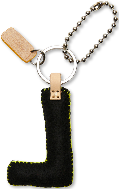 Consuela Bag Charm - Black Felt Alphabet
