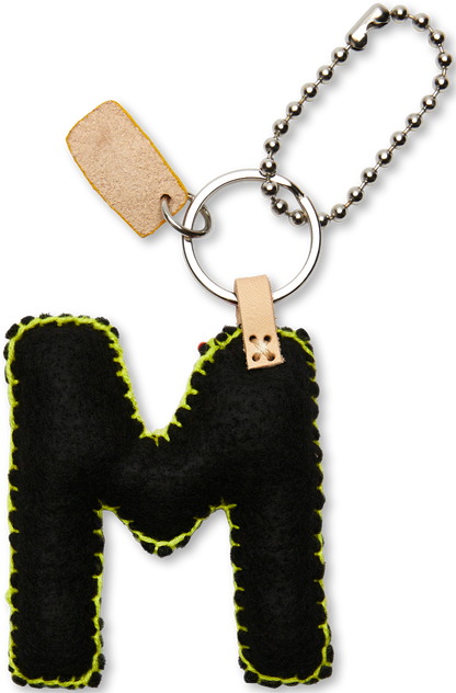 Consuela Bag Charm - Black Felt Alphabet